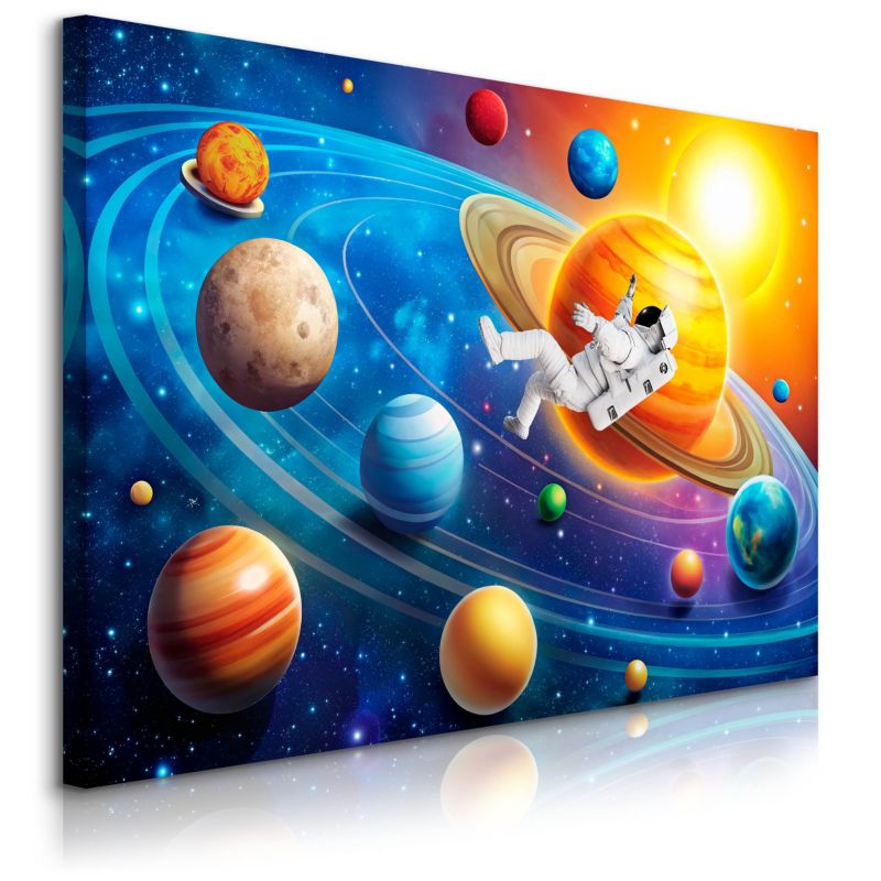 Obraz Muralo Na Płótnie Kosmonauta W Układzie Słonecznym 120x80 cm 1 szt.