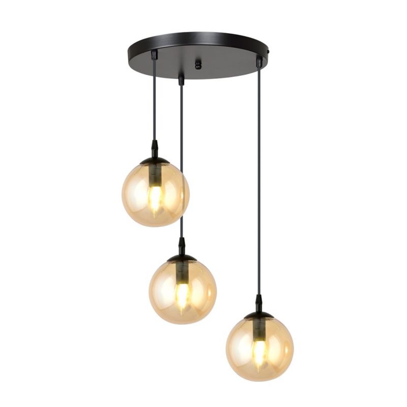 Lampa sufitowa Emibig Cosmo czarno-miodowy wym: 100 x 40 x 40 cm 3xE14 x 10W 1 szt.