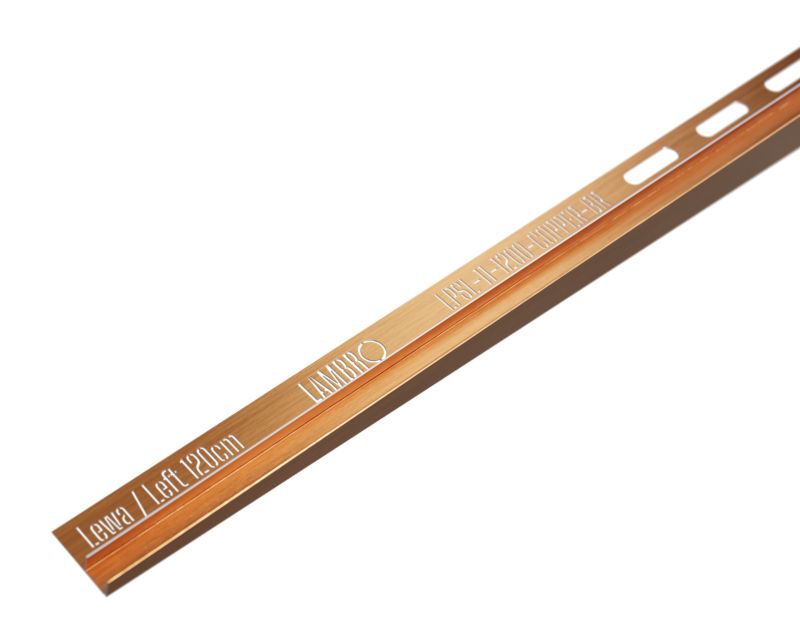 Listwa brodzikowa podłogowa spadkowa do szkła lewa LPS Lambro miedziany mat 120cm 1 szt.