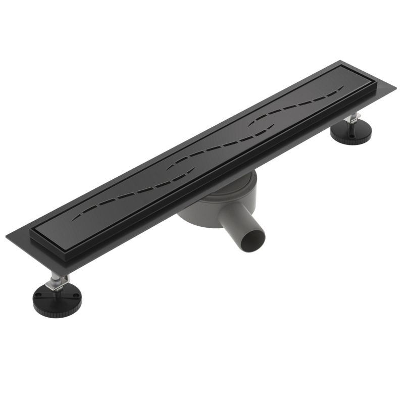 Odpływ liniowy obrotowy z maskownicą WK154 SEVANTE 60 cm czarny FLAT 1szt.