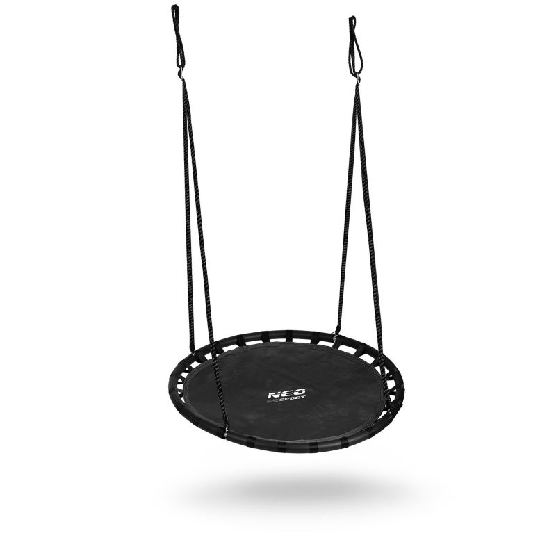 Huśtawka ogrodowa Neo-Sport Swingo bocianie gniazdo fotel wiszący bujany 110 cm czarna 1 szt.