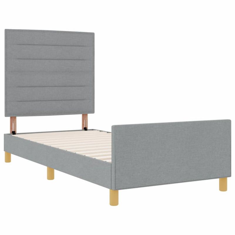 Łóżko tapicerowane WaszeMeble 100x200 cm Jasnoszary tkanina WM-3344627 1 szt.