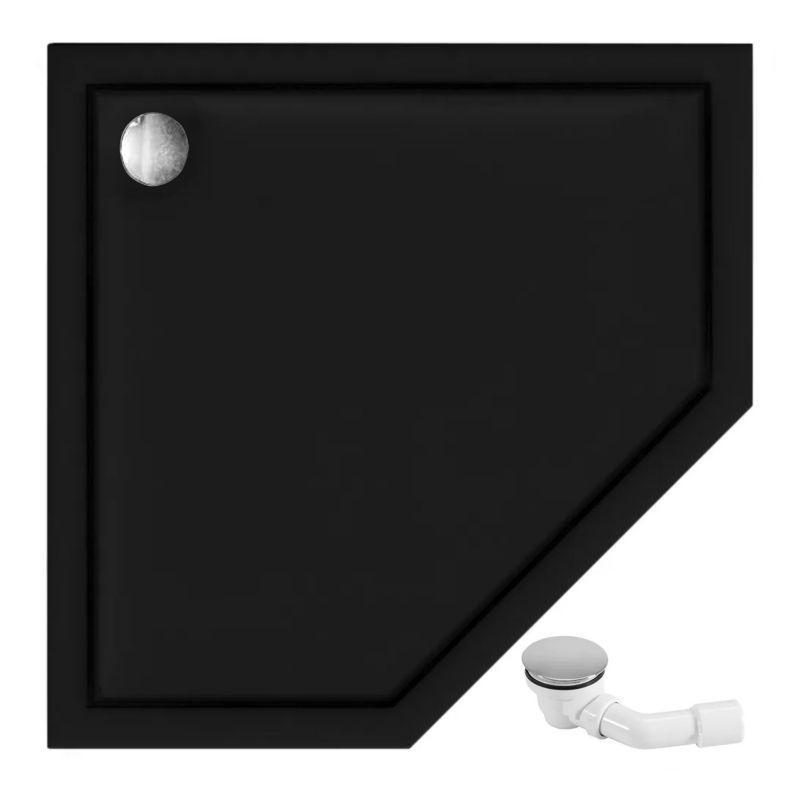 Brodzik Prysznicowy Akrylowy Rea Diamond 90X90X5Cm Czarny 1 Szt