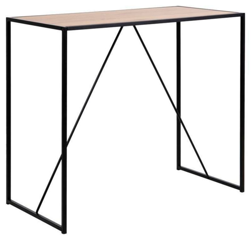 Stół barowy Seaford do kuchni i jadalni ACTONA nowoczesny industrialny czarny blat dąb 120 cm 1 szt.