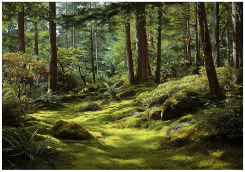 Fototapeta WALLARENA Do Sypialni Salonu Na Flizelinie Las Natura Drzewa Zielony 350x250 cm 16389VX7 1 szt.
