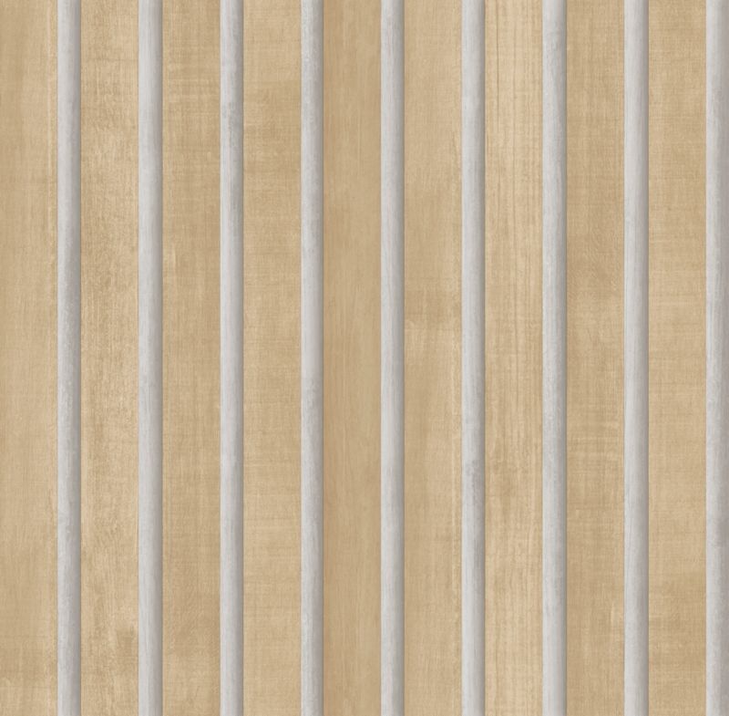 Tapeta Sanders & Sanders drewniane panele ścienne 3d brązowymIbeżowym 53 cm x 10 m - 1 rol.