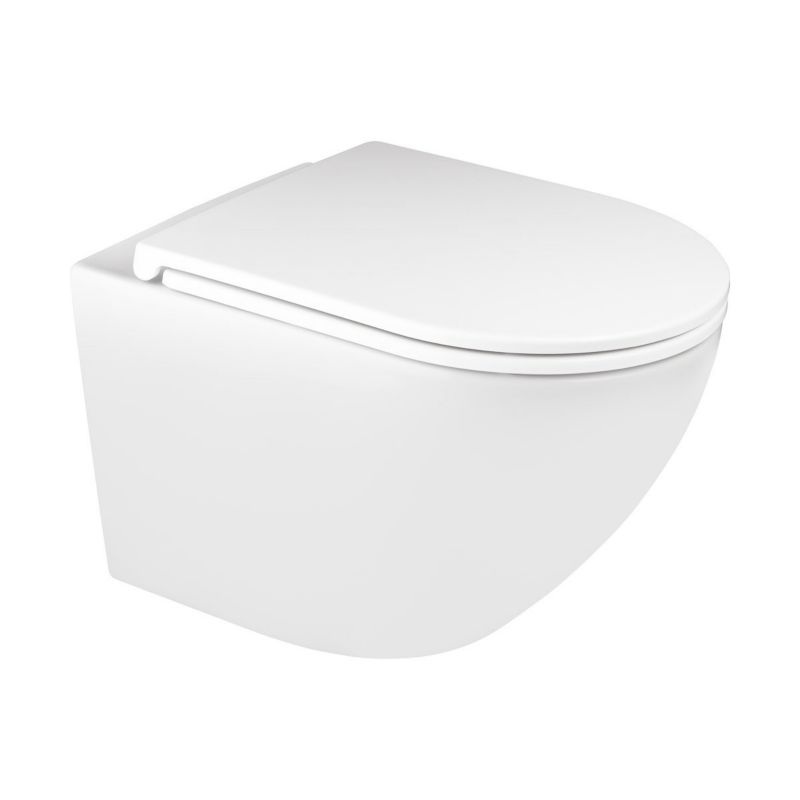Miska WC z deską wolnoopadającą Hagser Beno wisząca bez kołnierza biały HGR13000042