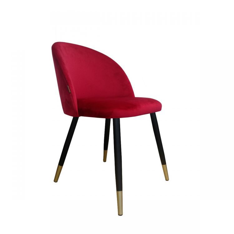 Krzesło CLAUDINE 1 VELVET GOLD bordowe ATOS 1 szt.