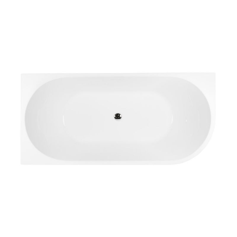 Wanna narożna Hagser Ilsa 160x75 cm biała akrylowa system odpływowy regulowane nóżki 1 szt.