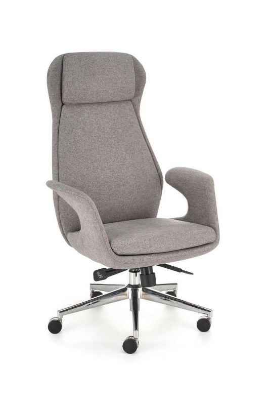 Fotel biurowy ergonomiczny Lix INTESI popielaty obrotowy z podłokietnikami na kółkach do biura 1 szt.