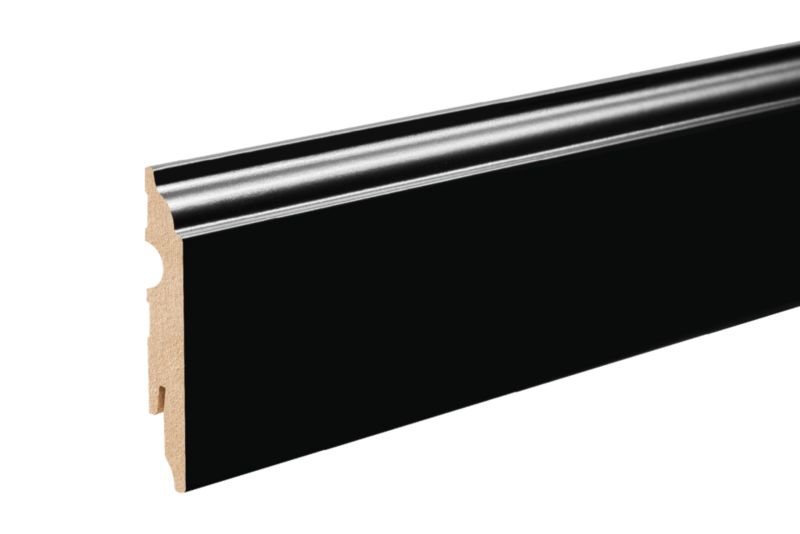 Listwa przypodłogowa Cezar Czarny RAL9005 Mat 2200x82x13mm MDF 1 szt.