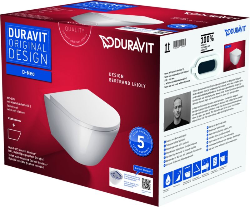 Miska WC Duravit D-Neo Rimless wolnoopadająca 54x37cm biała 1 szt.
