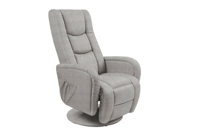 Fotel rozkładany z masażem Gurt INTESI szary nowoczesny tapicerowany do salonu relax 1 szt.