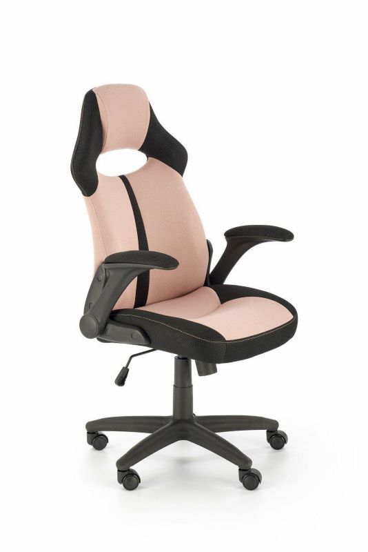Fotel biurowy młodzieżowy Bloomi INTESI ergonomiczny obrotowy różowy z zagłówkiem i podłokietnikami 1 szt.