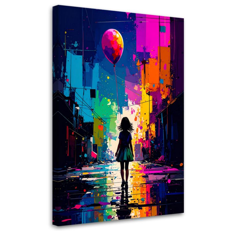 Obraz dla dzieci Feeby Dziewczynka z Balonikiem Street Art 60x90cm 1szt