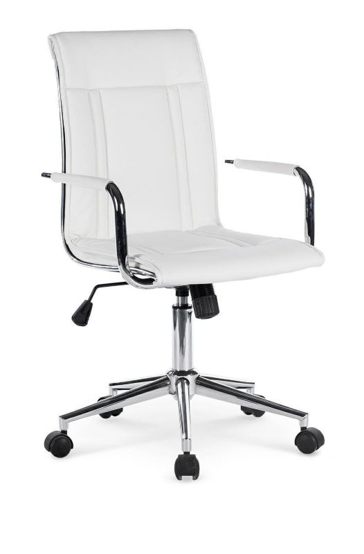Fotel biurowy ergonomiczny Popir INTESI biały obrotowy z ekoskóry z podłokietnikami 1 szt.