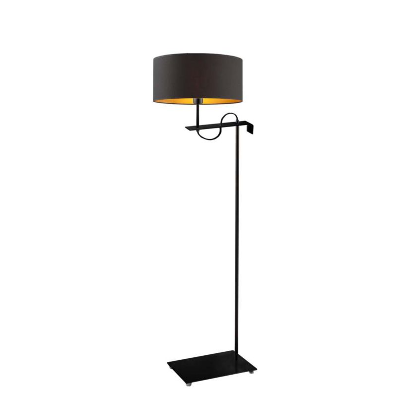 Lampa stojąca Volta Light Factory podłogowa z abażurem czarny ze złotem walec POINT 1szt.