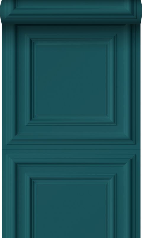 tapeta flizelinowa z ekoteksturą Origin Wallcoverings panele ścienne petrol blue 53 cm x 10.05 m - 1 rol.