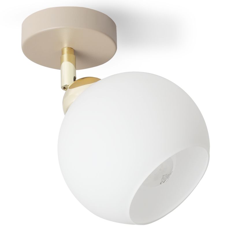 Lampa sufitowa kinkiet Light Home LH Eliza ruchoma 1xE27 kaszmir/złoty klosz biały kula 1szt.