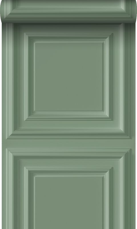 tapeta flizelinowa z ekoteksturą Origin Wallcoverings panele ścienne szaro zielonym 53 cm x 10.05 m - 1 rol.