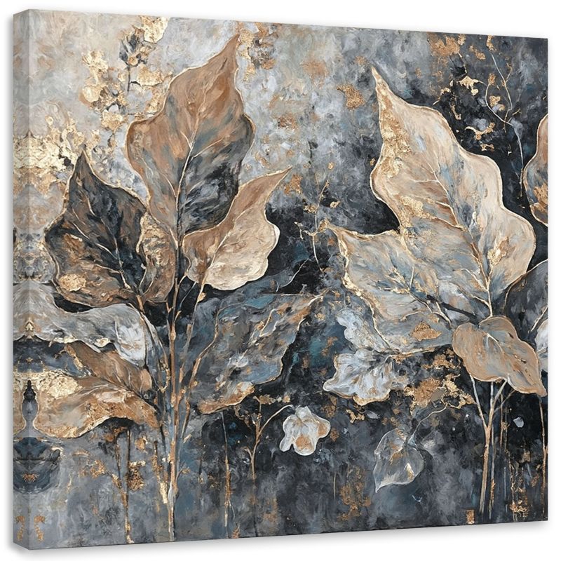 Obraz na płótnie Feeby Liście W Stylu Glamour 40x40cm 1szt