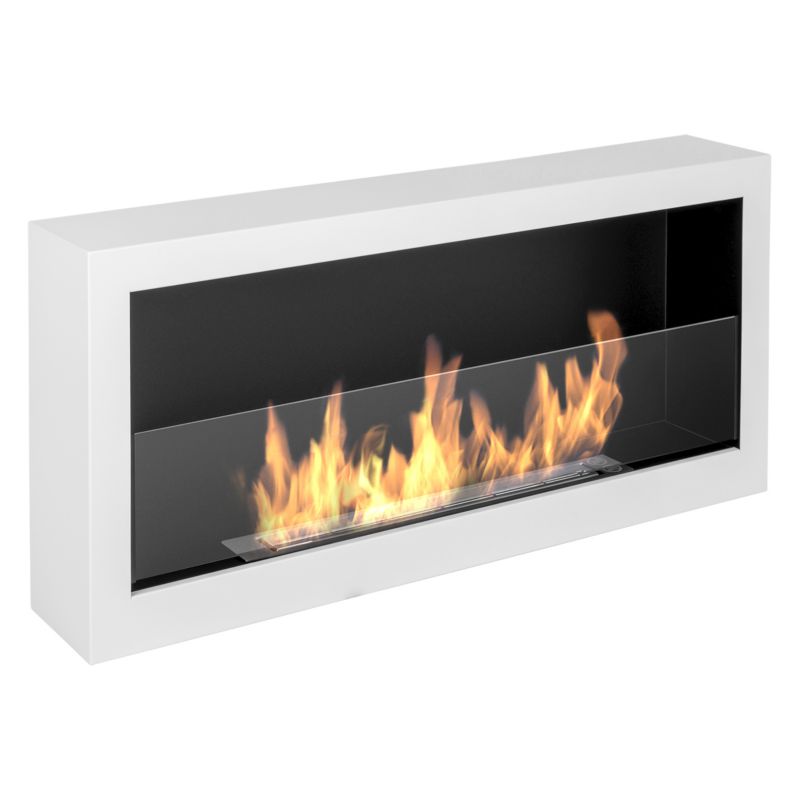 Biokominek Yannkes S-Line BOX wiszący 90 cm biały, z szybą 1szt.