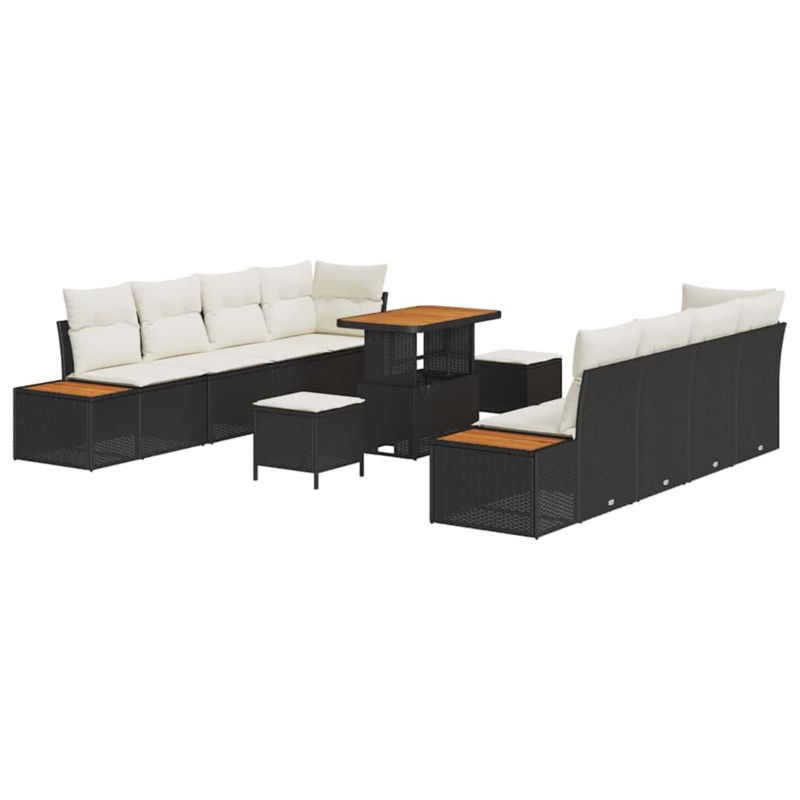 Zestaw mebli ogrodowych wypoczynkowy WaszeMeble 10-osobowy polirattan czarny WM-3362890 1 kpl