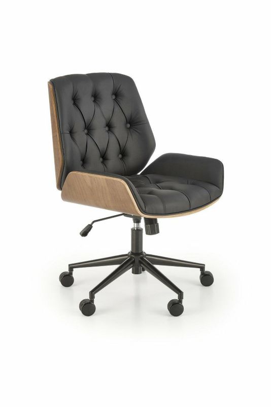Fotel biurowy ergonomiczny Vinger INTESI obrotowy skóra ekologiczna orzech czarny 1 szt.