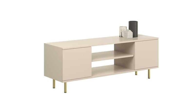 Szafka RTV Kobi 135 cm Kaszmir, nogi złote 1 szt.