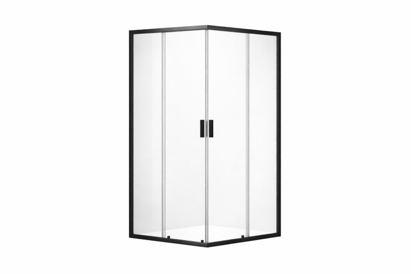 Narożna kabina prysznicowa Ravak Blix II NBLRV2 80x80 szkło transparent czarna 1 szt
