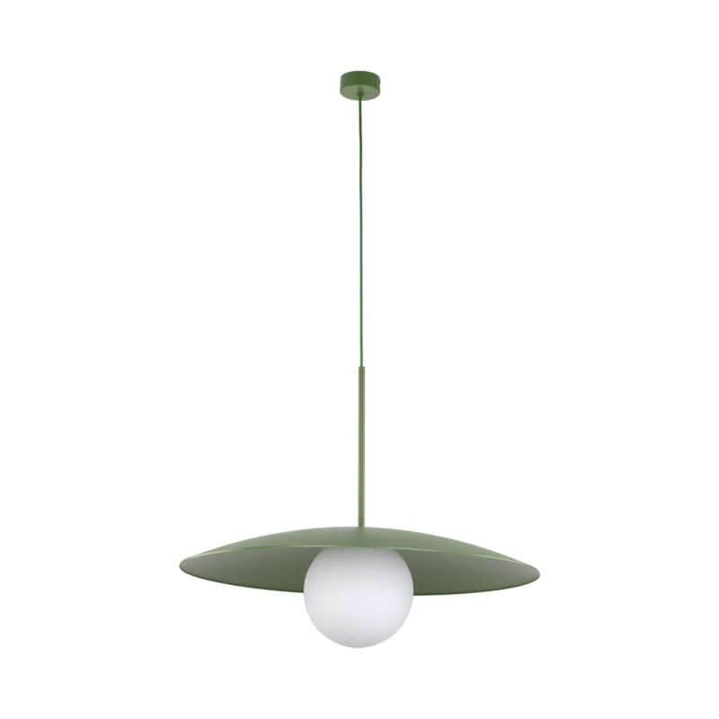 Lampa Wisząca Tk-Lighting Slate Peapod Glass zielony daszek talerz kulka klosz biały- 1szt.