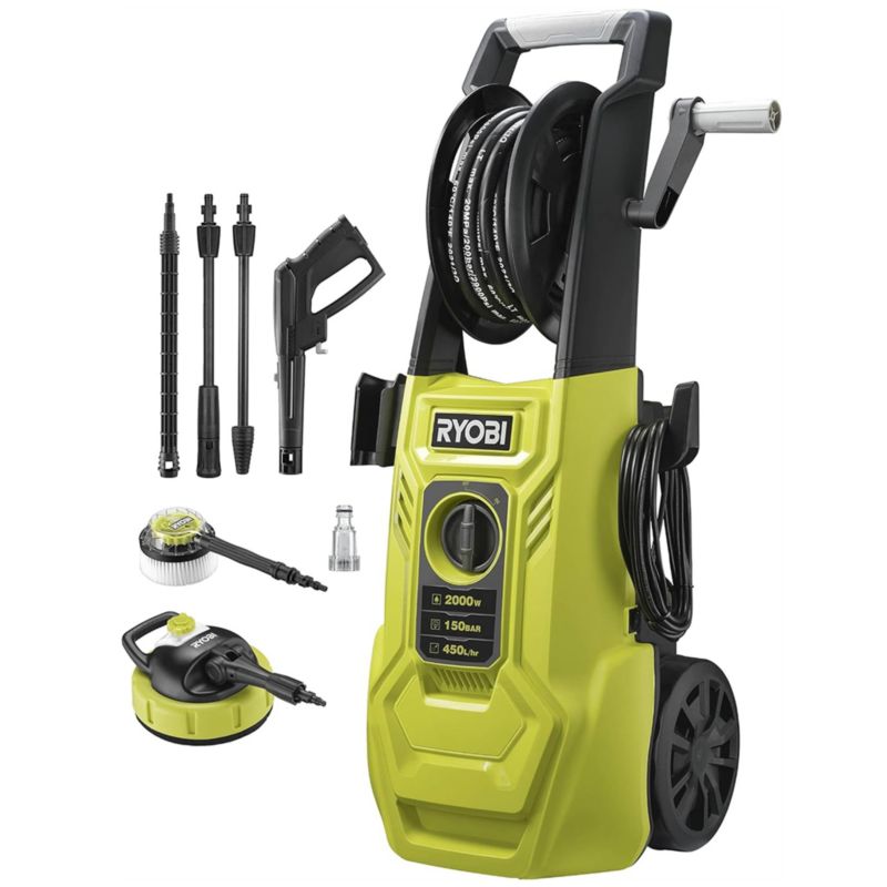 Zestaw Myjka Ciśnieniowa RYOBI 150 Bar 2000W 450l/h Dysze Szczotki 4 elementów 1 szt.