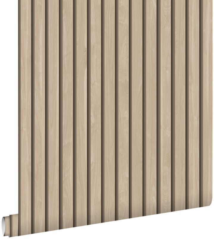 Tapeta ESTAhome drewniane panele ścienne 3d beżowym 53 cm x 10.05 m - 1 rol.