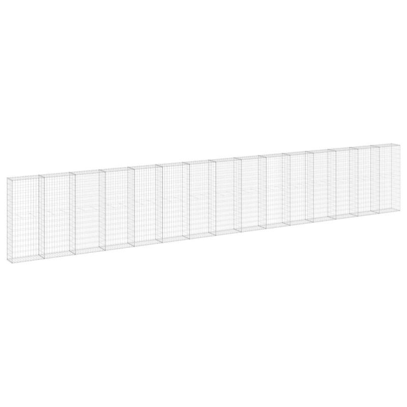 Ogrodzenie gabionowe vidaxl 900 x 30 x 150 cm 147818 srebrny 4 szt