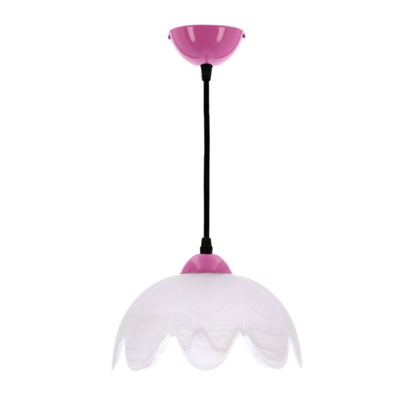 Lampa sufitowa biały klosz Candellux Colori różowo-biała 1xE27x60W IP20 wym:100x25x25cm - 1 szt.