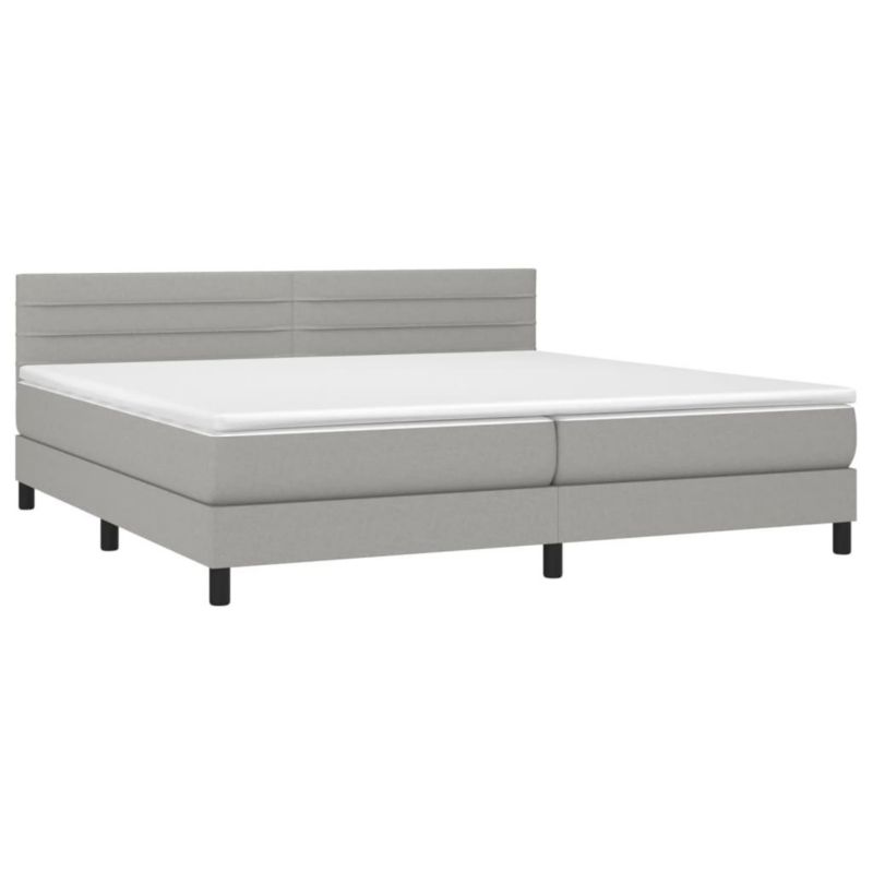 Łóżko kontynentalne WaszeMeble 200x200 cm jasnoszare WM-3133261 1 szt.