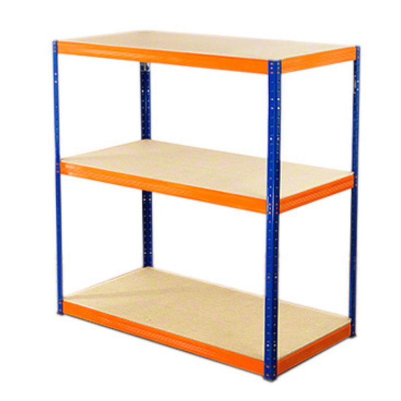 Regał metalowy MODO24 magazynowy warsztatowy niebiesko-pomarańczowy helios 90x150x40cm 3 półki po 275 kg 1 szt.