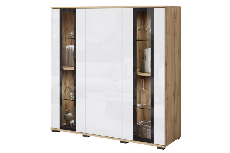 Komoda MINIO go for it FARO 120 cm dąb wotan/biały połysk,1 szt.