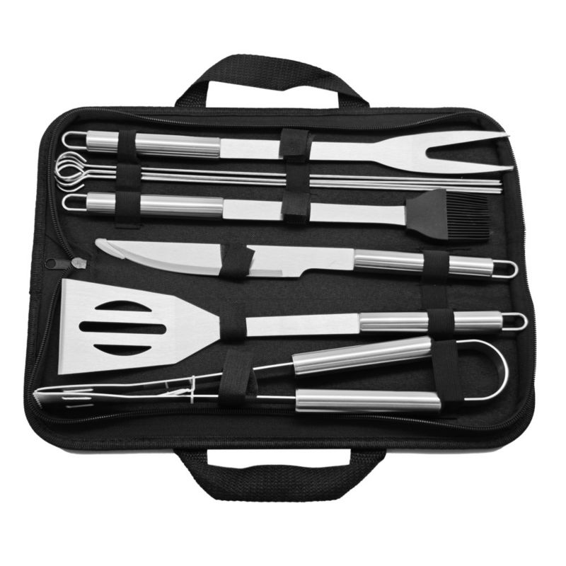 Akcesoria grillowe Warmtec zestaw sztućców do grillowania 9 elementów w etui 1 szt.