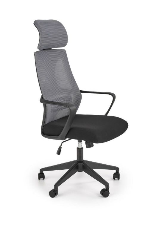 Fotel biurowy ergonomiczny Deva INTESI szary z zagłówkiem i regulacją wysokości 1 szt.