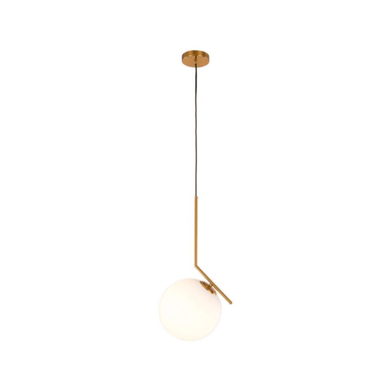 Lampa wisząca biała kula Italux Mondo mosiężna 1xE27x11W IP20 wym:92x31,7x25cm - 1 szt.