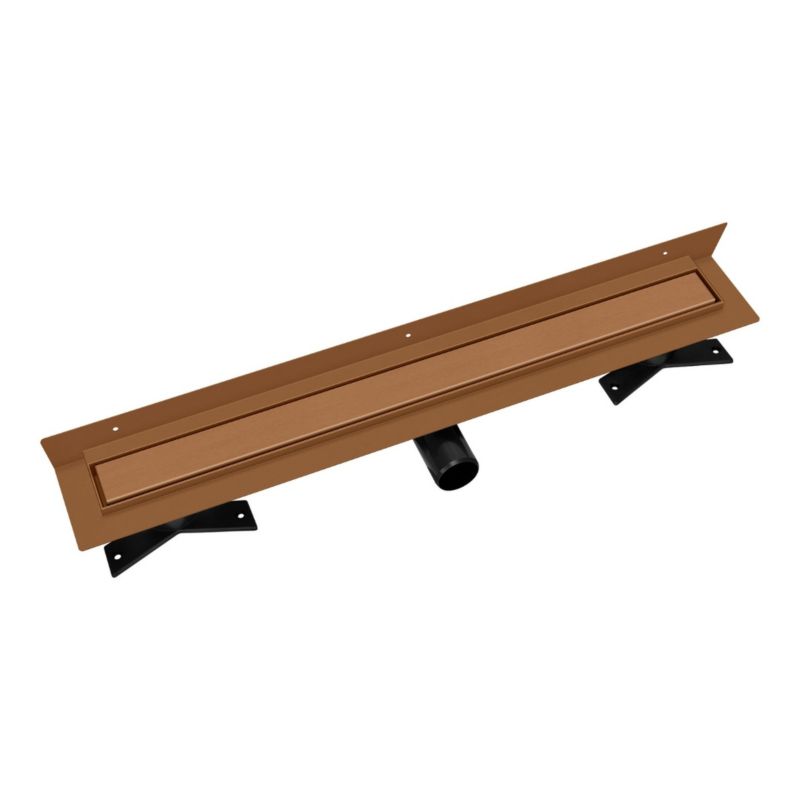 Odpływ liniowy przyścienny Vogi Premium SL X ruszt Duo pod płytkę 60 cm miedziany PVD 1 szt.