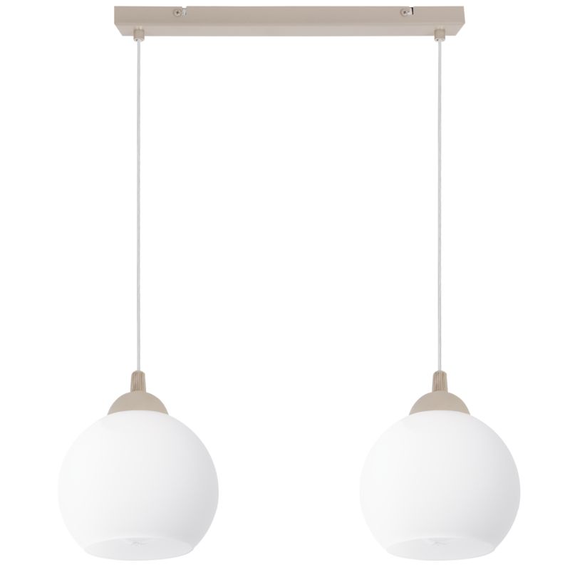 Lampa sufitowa wisząca Light Home LH Eliza 2xE27 kaszmir klosz biały kula 1szt.