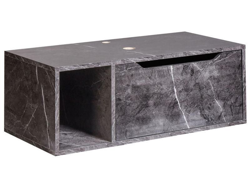 Wisząca szafka pod umywalkę Cascavel 80 cm Czarny marmur 1 szt.