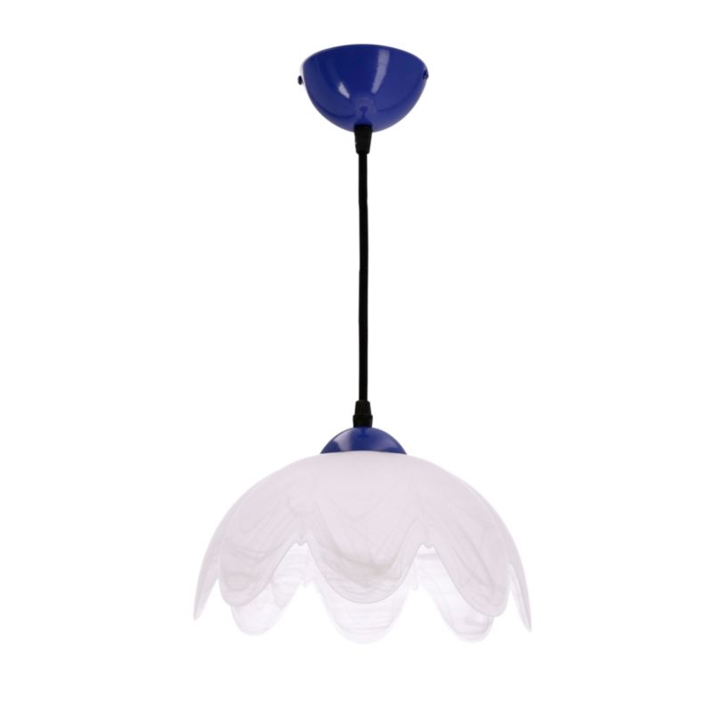 Lampa sufitowa biały klosz Candellux Colori niebiesko-turkusowa 1xE27x60W IP20 wym:90x25x25cm - 1 szt.