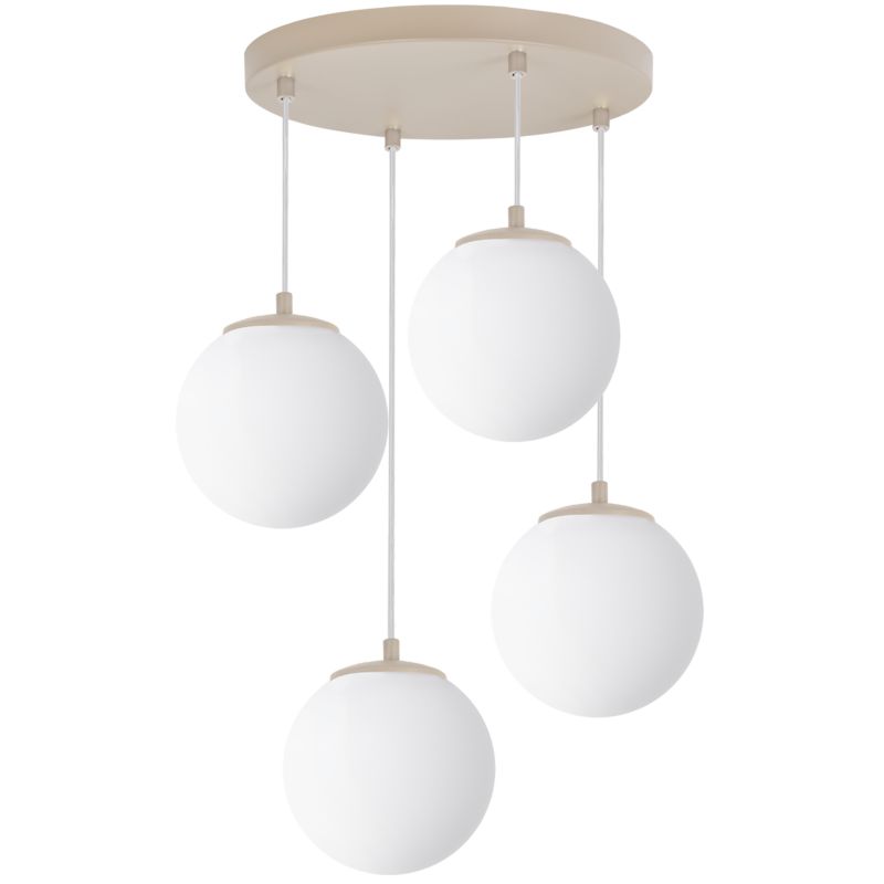 Lampa sufitowa wisząca Light Home LH Florence okrągła 4xE14 kaszmir klosz biały kula 1szt.