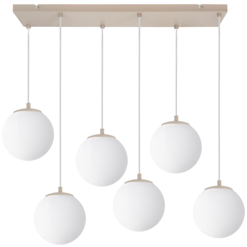 Lampa sufitowa wisząca Light Home LH Florence 6xE14 kaszmir klosz biały kula 1szt.