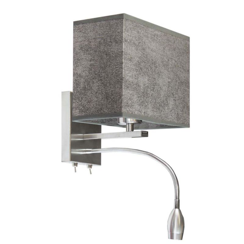 Kinkiet Volta Light Factory Moto Stal szczotkowana/Beton Abażur 1xE27 1szt.