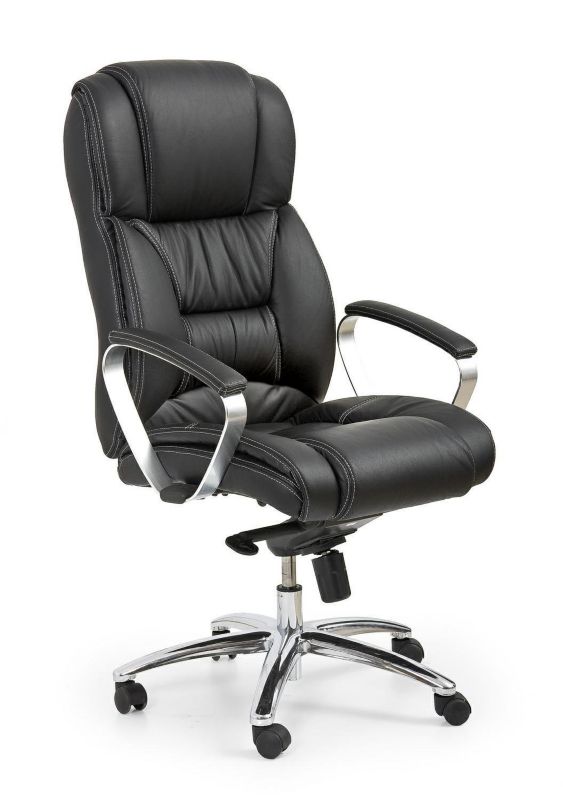 Fotel biurowy ergonomiczny Fost INTESI czarny skórzany obrotowy z regulacją wysokości 1 szt.