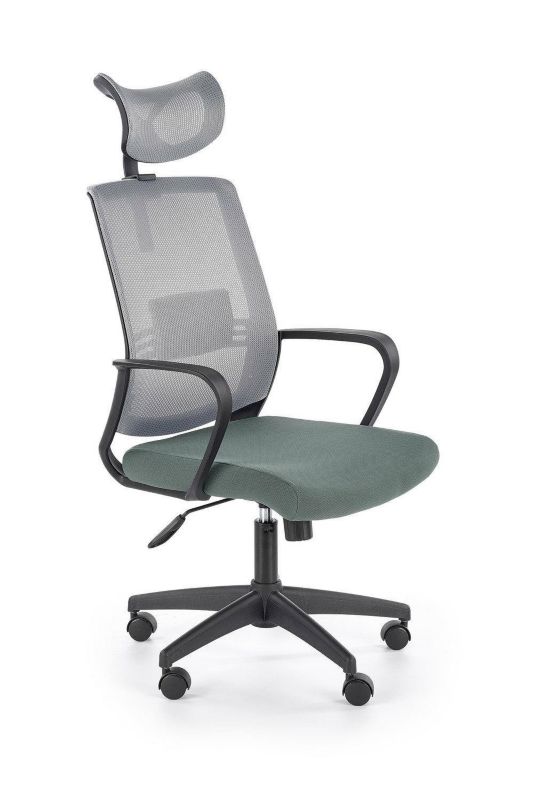 Fotel biurowy ergonomiczny obrotowy Nars INTESI szary z zagłówkiem i regulacją do biura 1 szt.